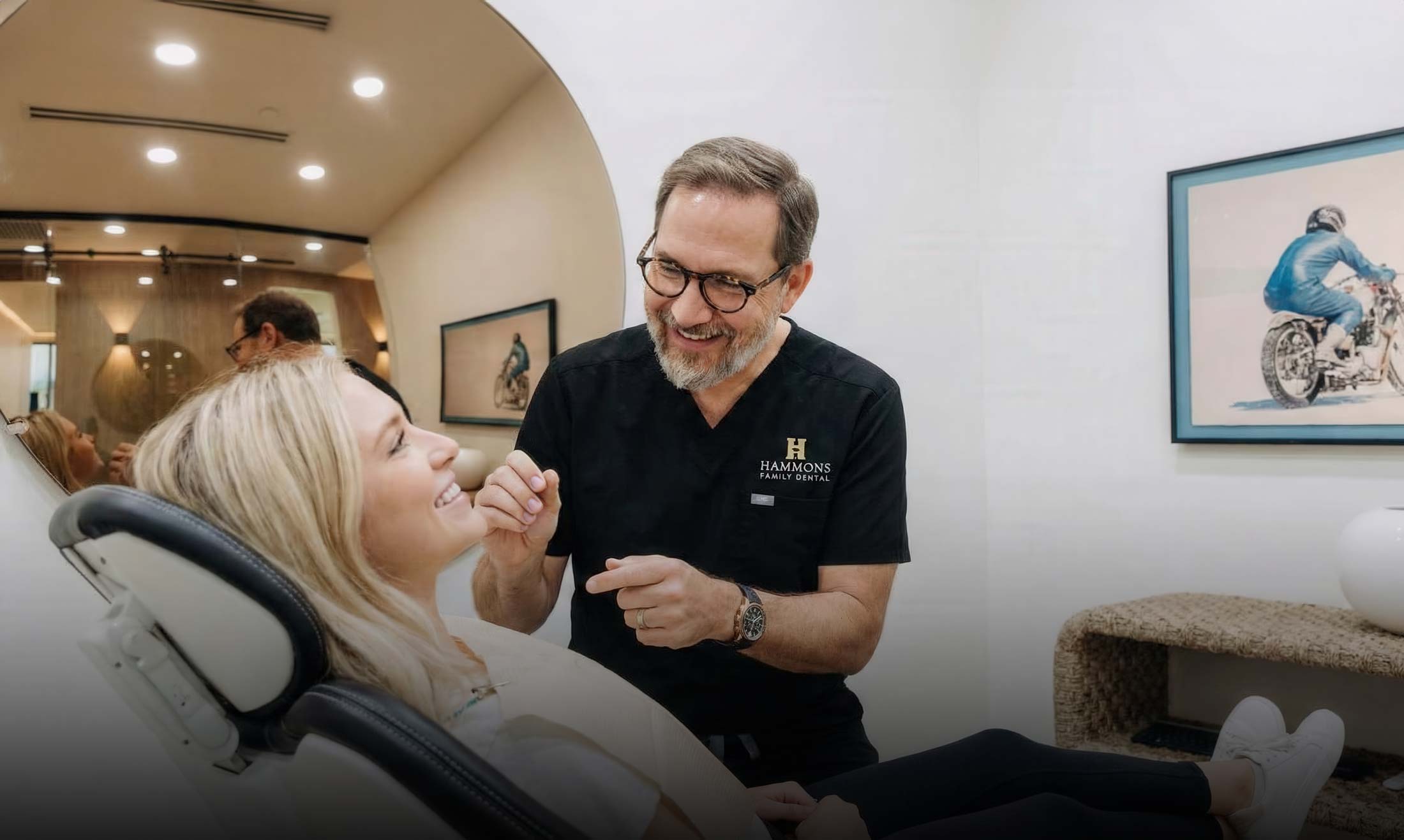 Dr. Hammons caring for a patient at Hammons Family Dental