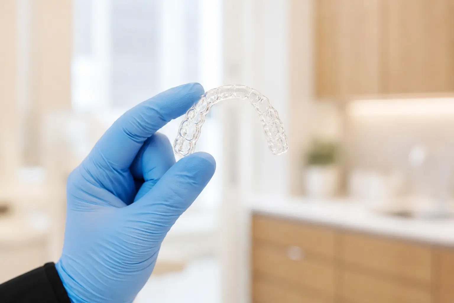 Clear Invisalign aligner tray at Hammons Family Dental in Georgetown, TX
